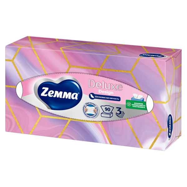 Изображение товара Бумажные салфетки Zemma Deluxe Design 3-слойные (90шт)