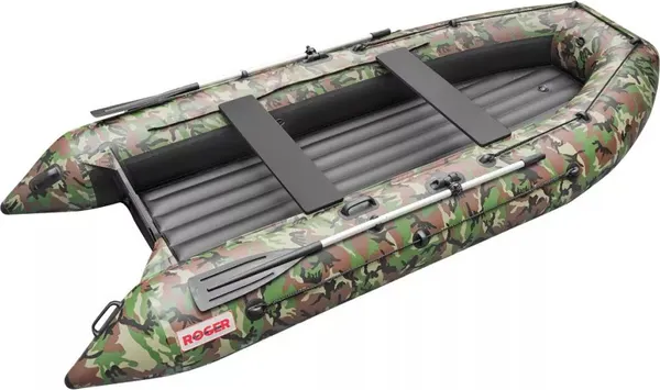 Изображение товара Надувная лодка Roger Boat Trofey 3300 (без киля, зеленый камуфляж/черный комби)