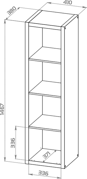 Изображение товара Стеллаж Mio Tesoro Фора 4Л 146x41х38 (дуб скандинавский)