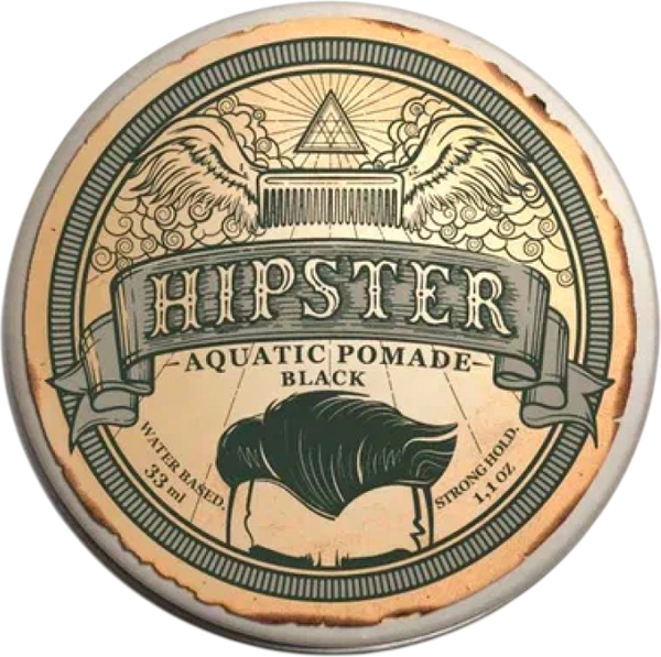 Помада для укладки волос Hipster Aquatic Pomade Black Тонирующая с сильной фиксацией (33мл) — фото 3