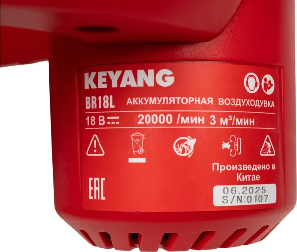 Изображение товара Воздуходувка аккумуляторная KEYANG BR18L (Set)