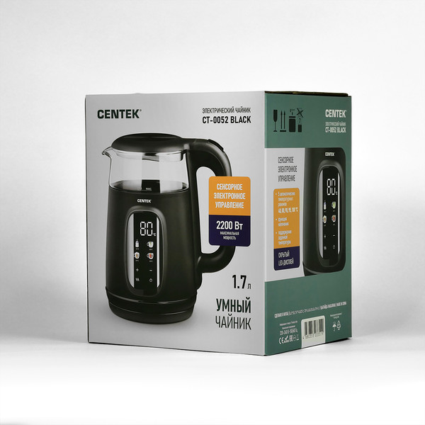 Изображение товара Электрочайник Centek CT-0052 (черный)