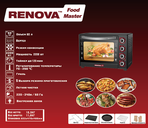 Изображение товара Ростер Renova MO-60GFRLTB1