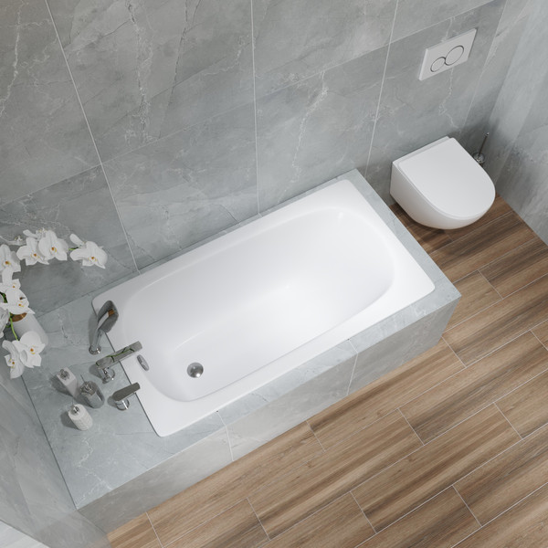 Изображение товара Ванна стальная Lauter Orra 130 / 21XG130 (с ножками и сифоном 21Y11030)