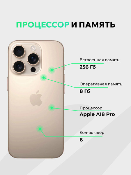 Изображение товара Смартфон восстановленный Apple iPhone 16 Pro Max 256GB ELNU грейд A (пустынный титан)