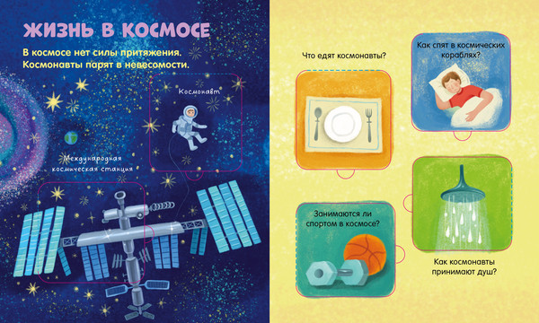 Изображение товара Развивающая книга CLEVER Книжка с окошками. Космос, твердая обложка