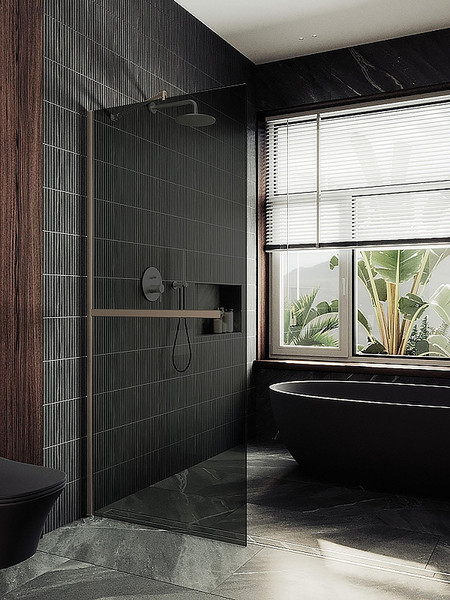Душевая стенка MaybahGlass 69x195 / MGD-723-2ш (графитовое стекло/бронза) — фото 5