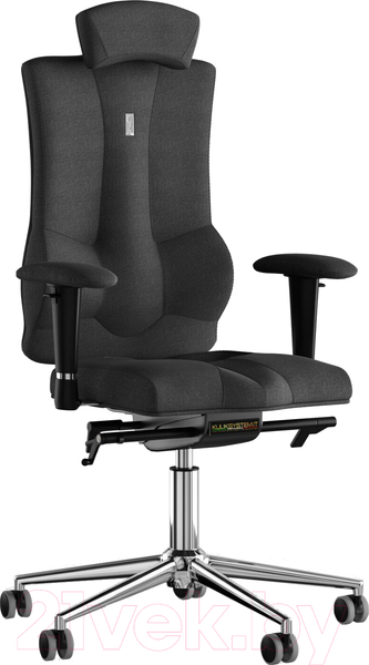 Изображение товара Кресло офисное Kulik System Elegance азур/хром (черный с подголовником)