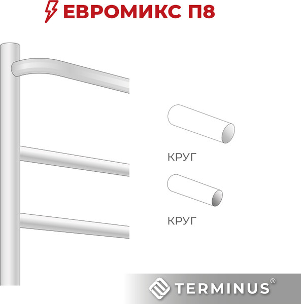 Изображение товара Полотенцесушитель электрический Terminus Евромикс П8 500x850