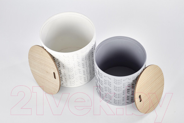 Изображение товара Комплект журнальных столиков Halmar Alba (белый матовый/серый матовый)