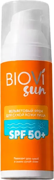 Изображение товара Крем солнцезащитный Biovi Sun Вельветовый для сухой кожи SPF 50+ (50мл)