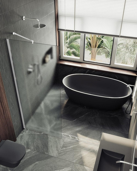 Душевая стенка MaybahGlass 79x195 / MGD-700-1у (сатин стекло/белый матовый) — фото 3