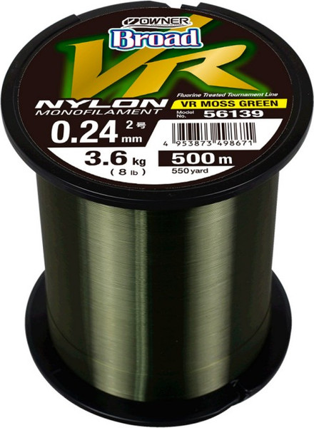 Леска монофильная Owner Broad VR Moss Green Nylon 500м 0.24мм 3.6кг / 56139-024 — фото 5