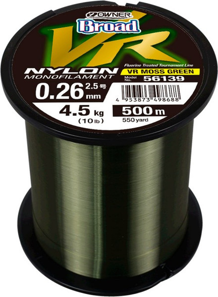 Леска монофильная Owner Broad VR Moss Green Nylon 500м 0.26мм 4.5кг / 56139-026 — фото 5
