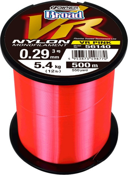 Леска монофильная Owner Broad VR Pink Nylon 500м 0.29мм 5.4кг / 56140-029 — фото 5
