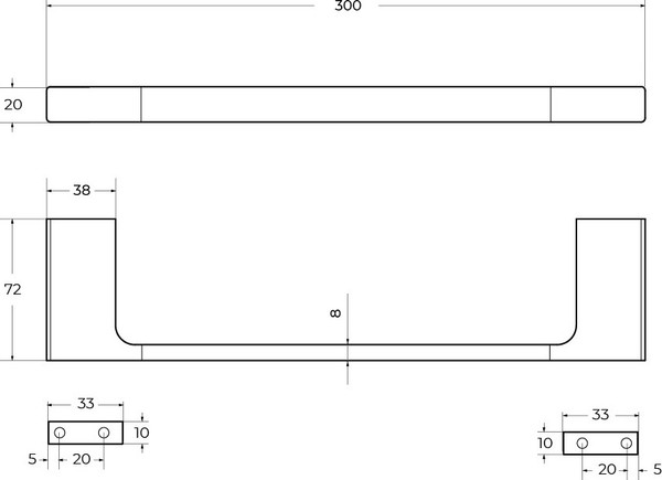 Изображение товара Держатель для полотенца Cezares SLIDER-TH-30-NOP (черный матовый)