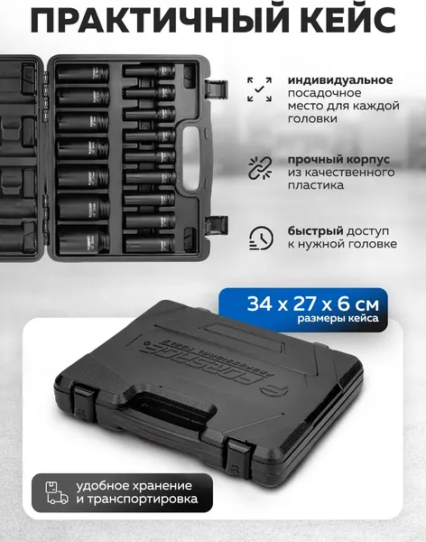 Изображение товара Набор головок слесарных Forsage F-4167-BV30 (66364)