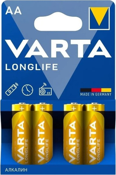 Комплект батареек Varta Longlife AA / V04106113414 (4шт) — фото 3