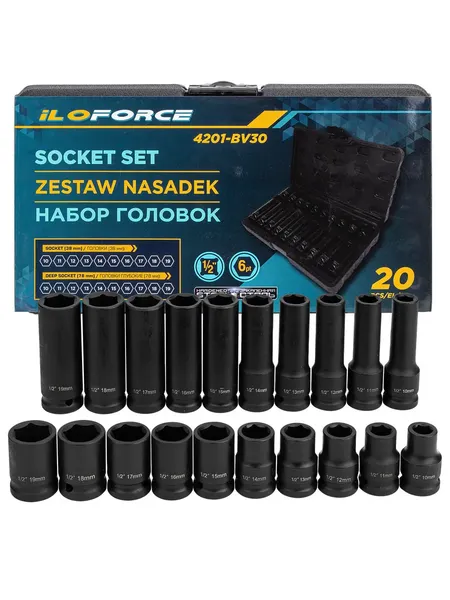 Изображение товара Набор головок слесарных ILOforce IF-4201-BV30 (66378)