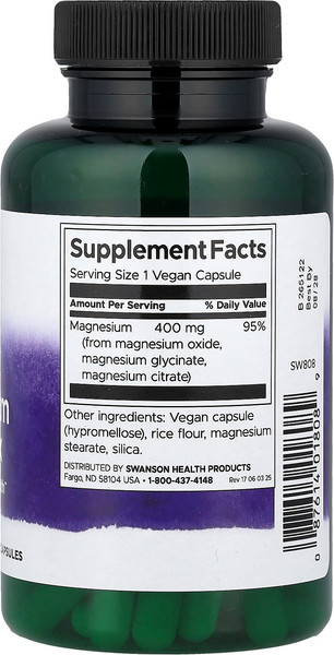 Изображение товара Минерал Swanson Triple Magnesium Complex (100 капсул)