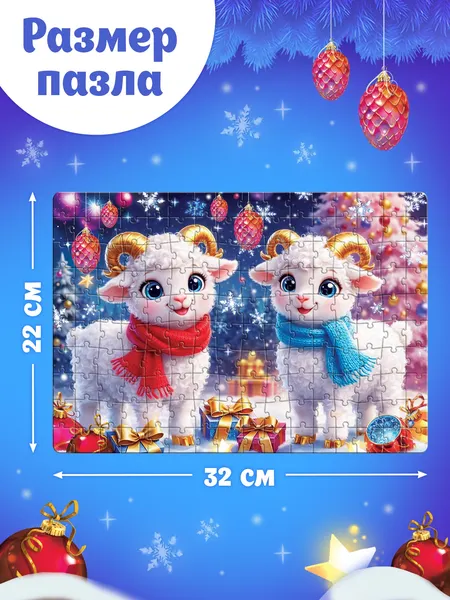 Изображение товара Пазл Puzzle Time Новогодние овечки / 11000117 (160)