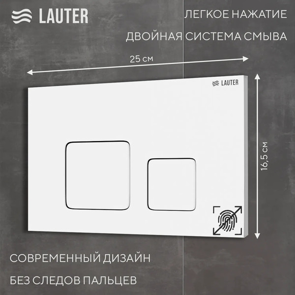 Изображение товара Унитаз подвесной с инсталляцией Lauter Augsburg 21109EC + 21901001 + 219702F (черный матовый с кнопкой смыва белый)