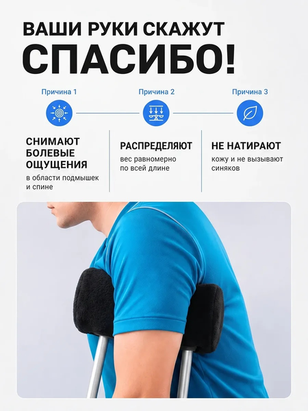 Изображение товара Накладка на костыль подмышечный LunaOne НО (черный)