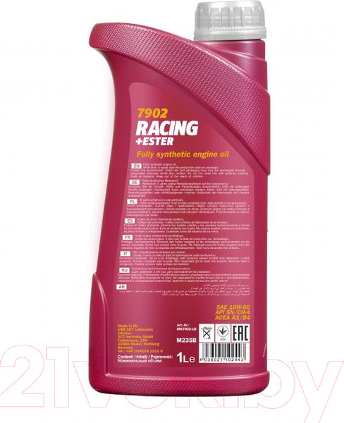 Изображение товара Моторное масло Mannol Racing+Ester 10W60 / MN7902-1 (1л)
