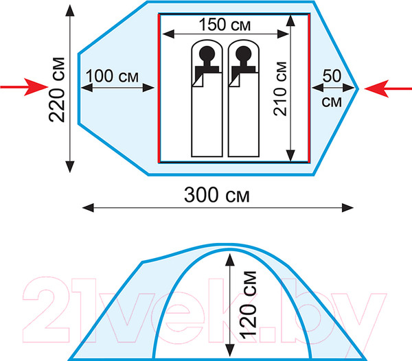 Изображение товара Палатка Tramp Mountain 2 V2 / TRT-22