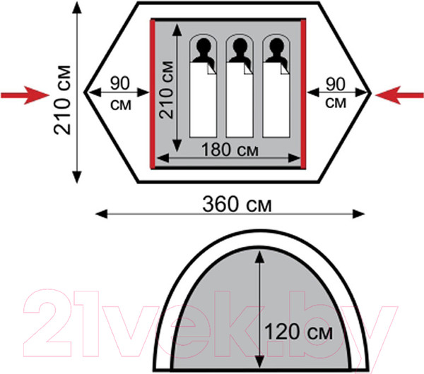 Изображение товара Палатка Tramp Nishe 3 V2 / TRT-54