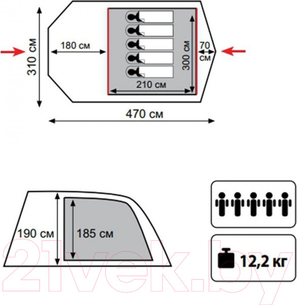 Изображение товара Палатка Tramp Baltic Wave 5 V2 / TRT-79