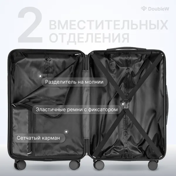 Изображение товара Чемодан на колесах DoubleW Noma (M, черный)