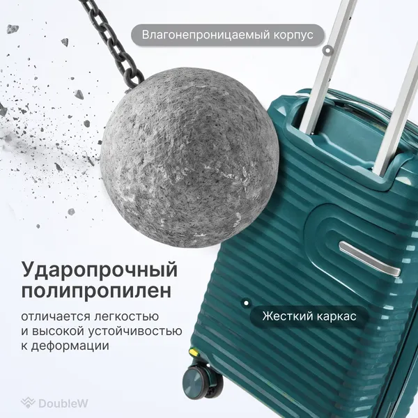 Изображение товара Чемодан на колесах DoubleW Tero (S, бирюзовый)