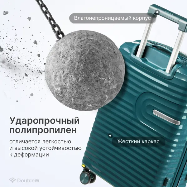 Изображение товара Чемодан на колесах DoubleW Tero (M, бирюзовый)