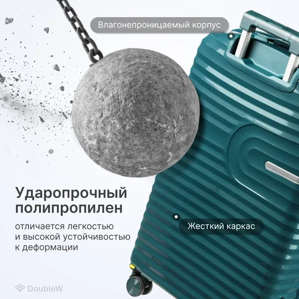 Изображение товара Чемодан на колесах DoubleW Tero (L, бирюзовый)