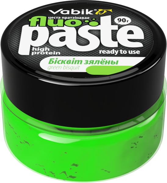 Изображение товара Прикормка рыболовная Vabik Paste Fluo Бисквит зеленый / 450649 (90г)