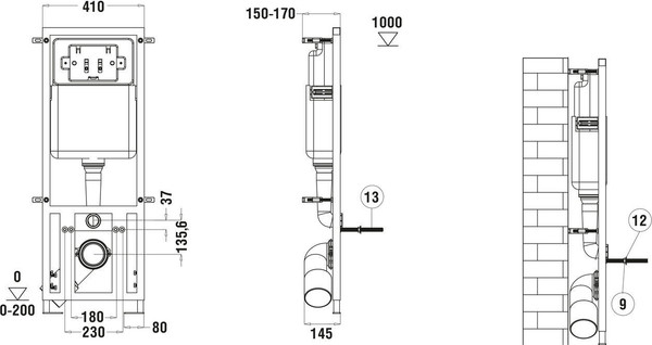 Изображение товара Унитаз подвесной с инсталляцией Lauter Nuremberg 21811 + Marberg 410 SE WT (с кнопкой смыва)