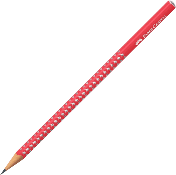 Простой карандаш Faber Castell Grip Sparkle 118240 (B, красный леденец) — фото 5