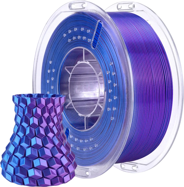 Изображение товара Пластик для 3D-печати Elegoo PLA Silk / 50.203.0663 (1кг, синий/пурпурный)