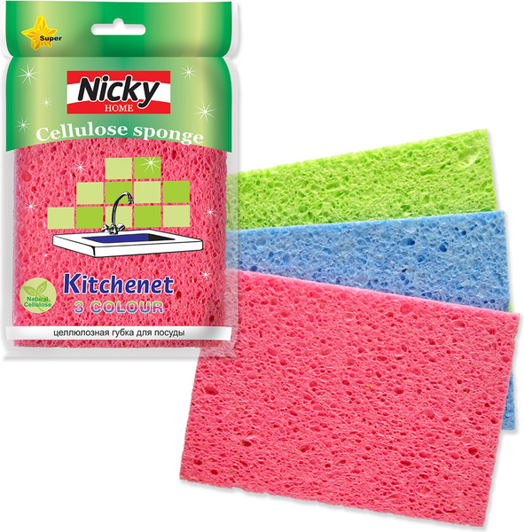Набор губок для мытья посуды Антелла Nicky Home 72084 (3шт) — фото 3