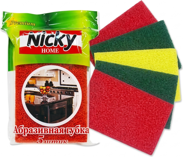 Набор губок для мытья посуды Антелла Nicky Home 71629 (6шт) — фото 3