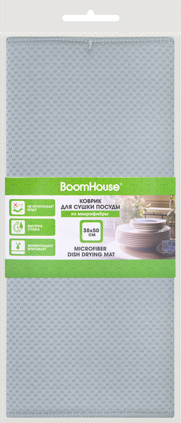 Изображение товара Коврик для сушки посуды Boomhouse Клетка / 701145 (серый)