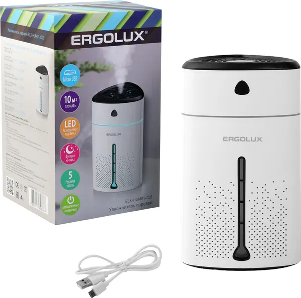 Изображение товара Ультразвуковой увлажнитель воздуха Ergolux ELX-HUM01-C01