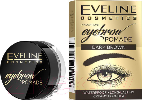 Изображение товара Помада для бровей Eveline Cosmetics Eyebrow Pomade тон Dark Brown (4г)