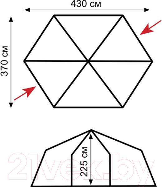 Изображение товара Туристический шатер Tramp Lite Mosquito Orange / TLT-009.02