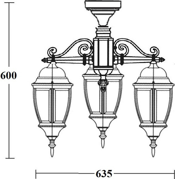 Светильник уличный Oasis Light Arsenal L 91270LA/3 Bl — фото 6