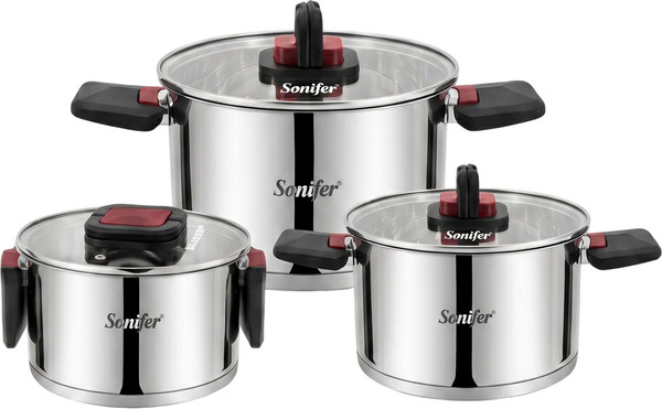 Изображение товара Набор кастрюль Sonifer SF-1193 (3шт, с крышками)