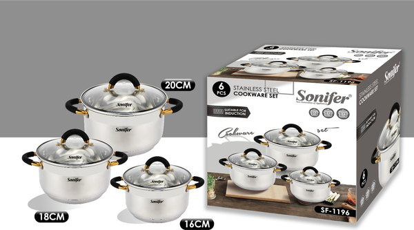 Изображение товара Набор кастрюль Sonifer SF-1196 (3шт, с крышками)
