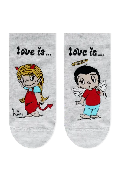 Носки Брестские Love Is 1163 рис. 811 (р.23, светло-серый меланж) — фото 3