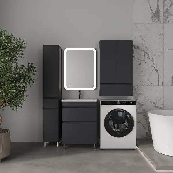 Изображение товара Тумба под умывальник Symbolite Атлантика 60 Люкс Plus (графит)